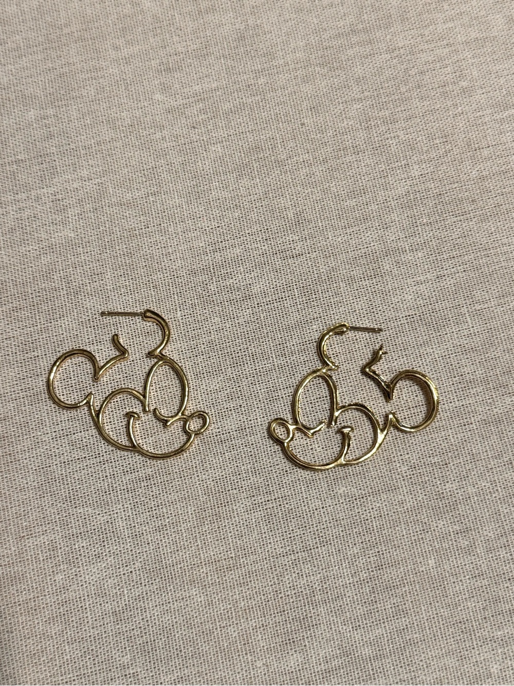 Gold Mickey Outline Hoop Earrings - Women's Jewelry